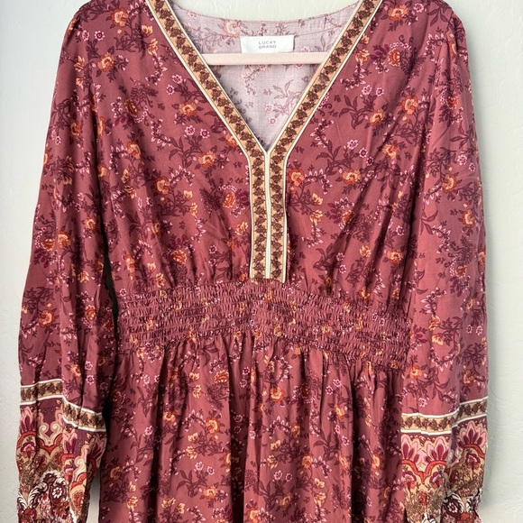 Lucky Brand | Floral Bohemian Boho Western Dress - Picture 6 of 9